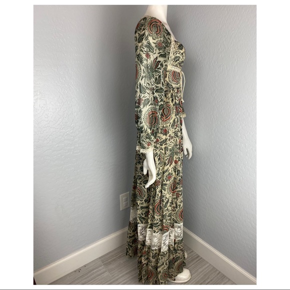 Vintage Cottagecore Prairie Long Sleeve Maxi Dress - Picture 2 of 5